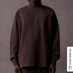 Essentials relaxed crewneck sweater- plum